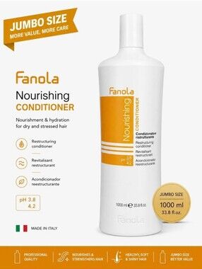 Fanola Nourishing Conditioner Jumbo 1000ml 33.8oz Repair Dry Damaged Hair Italy